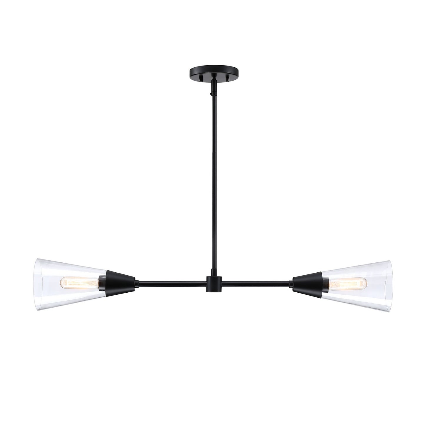 Norro Two Light Island Pendant in Matte Black