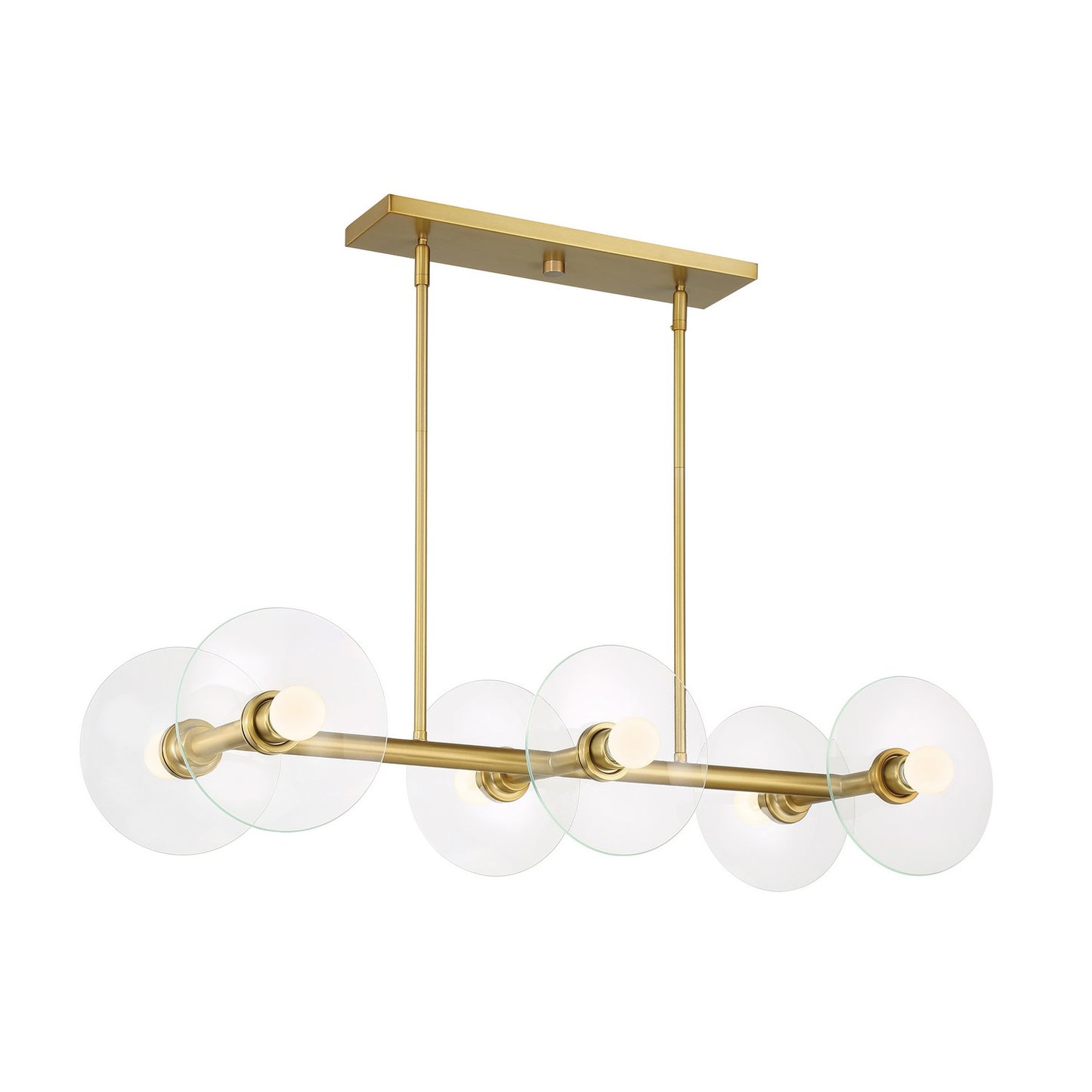 Litto Six Light Island Pendant in Brushed Gold