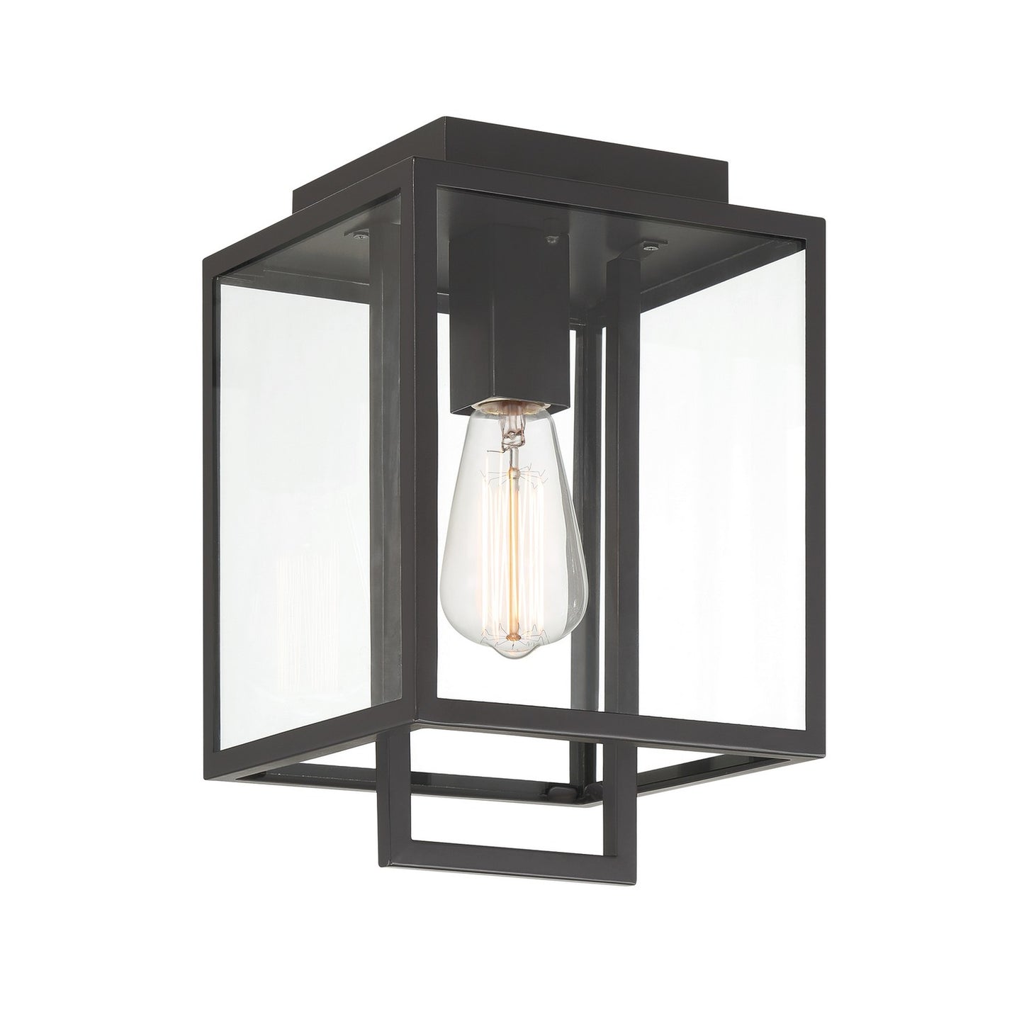Preston One Light Wall Lantern in Matte Black