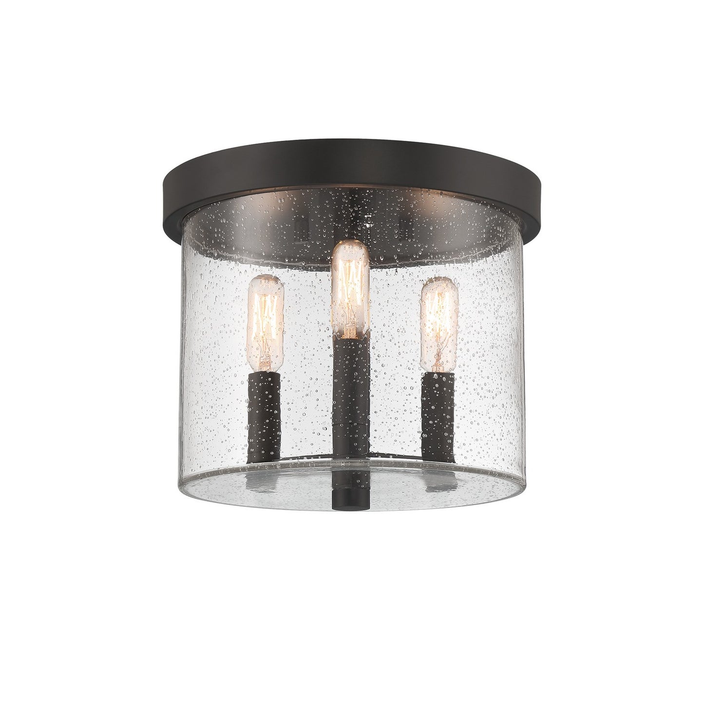 Otto Three Light Flushmount in Matte Black