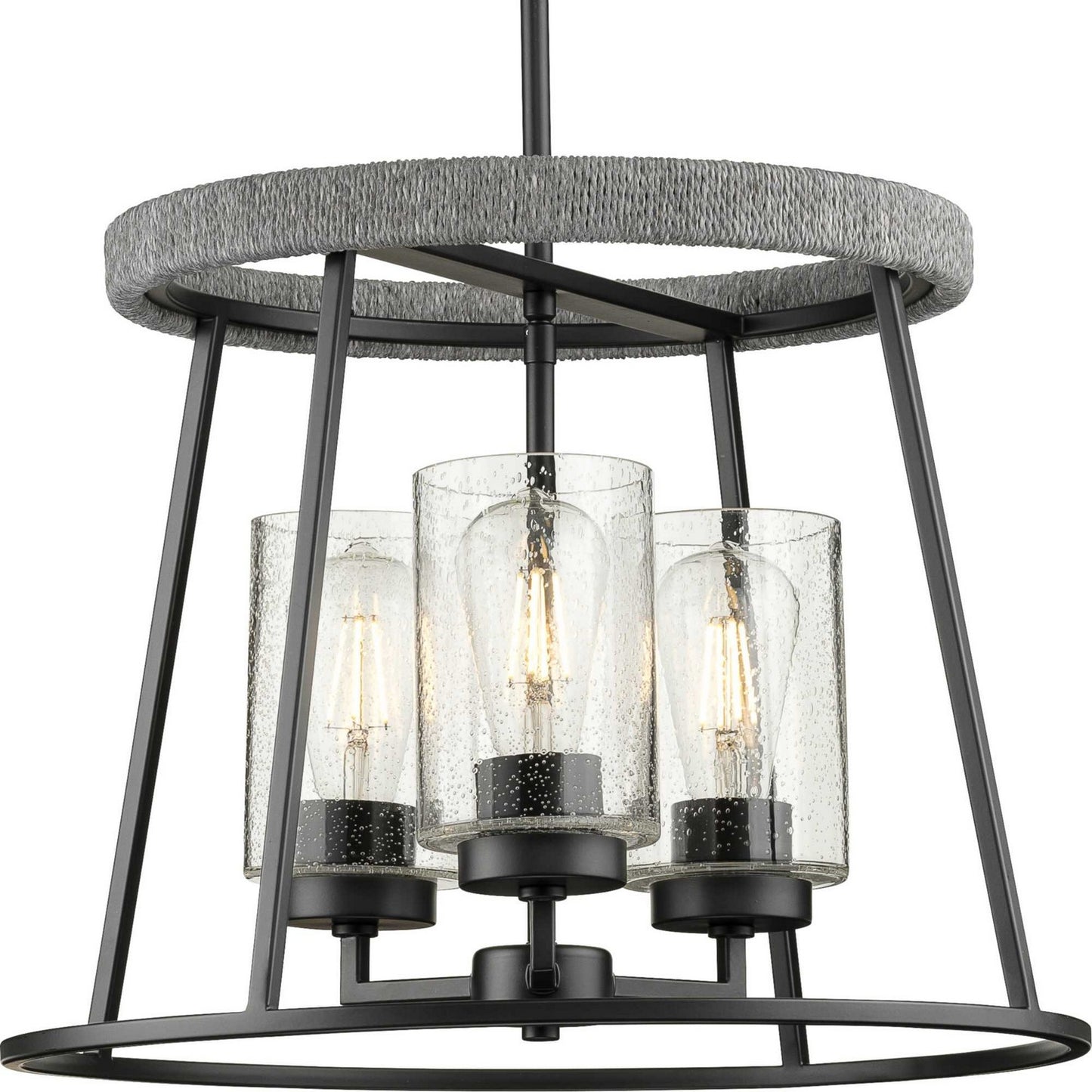 Laramie Three Light Chandelier in Matte Black