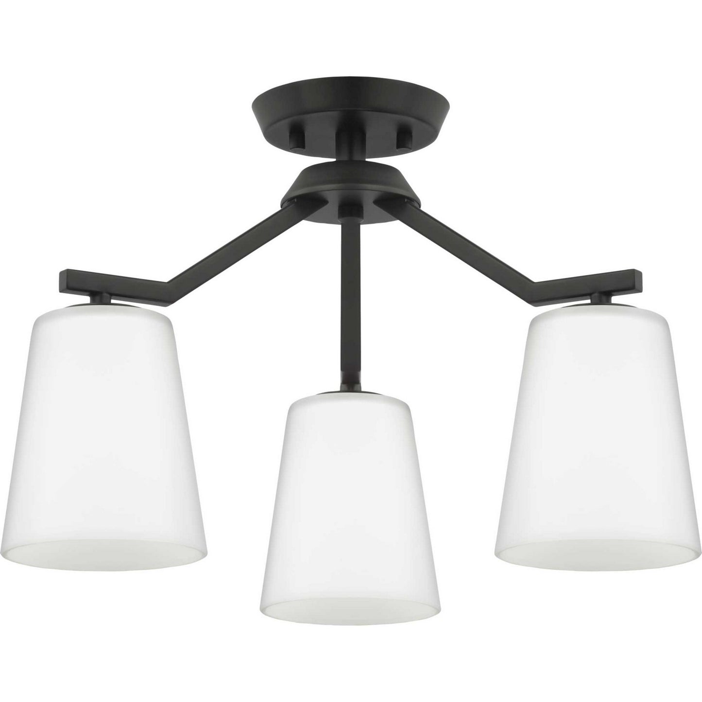 Vertex Three Light Chandelier Conv in Matte Black