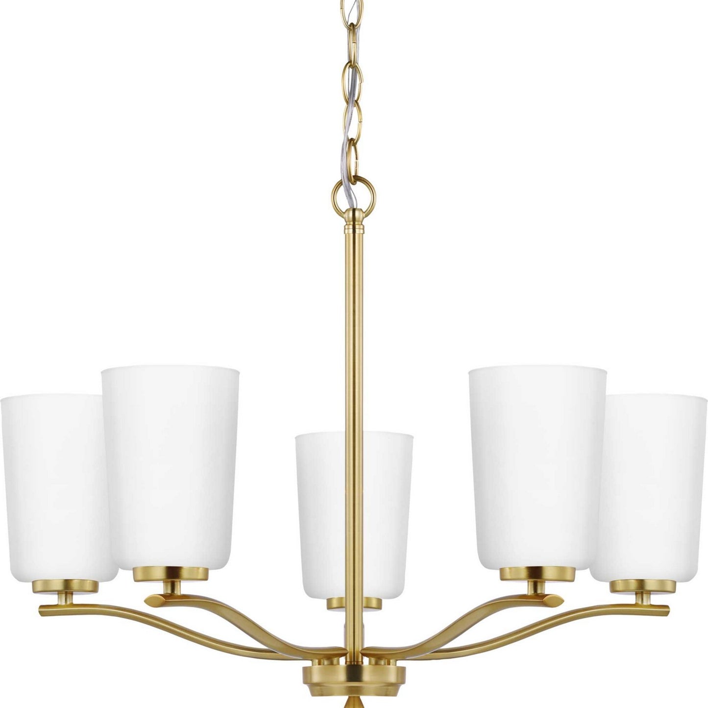 Adley Five Light Chandelier in Satin Brass