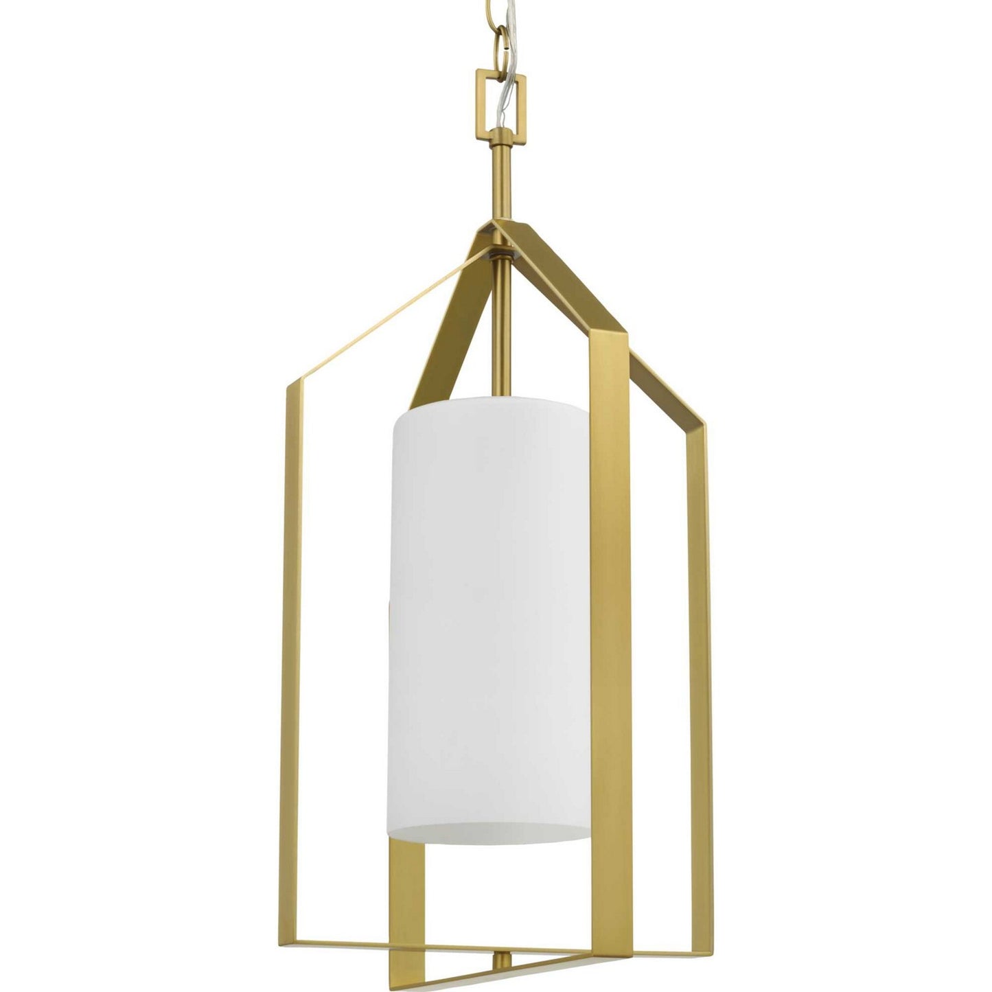Vertex One Light Foyer Pendant in Brushed Gold