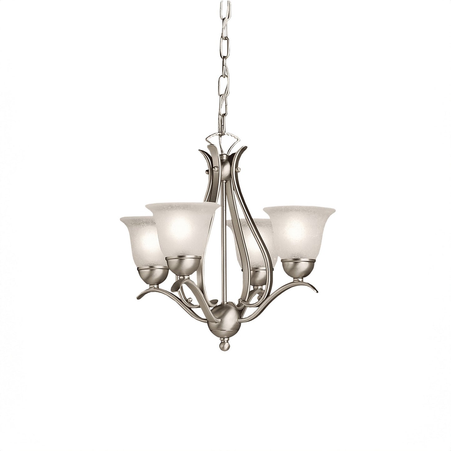 Dover Four Light Mini Chandelier in Brushed Nickel