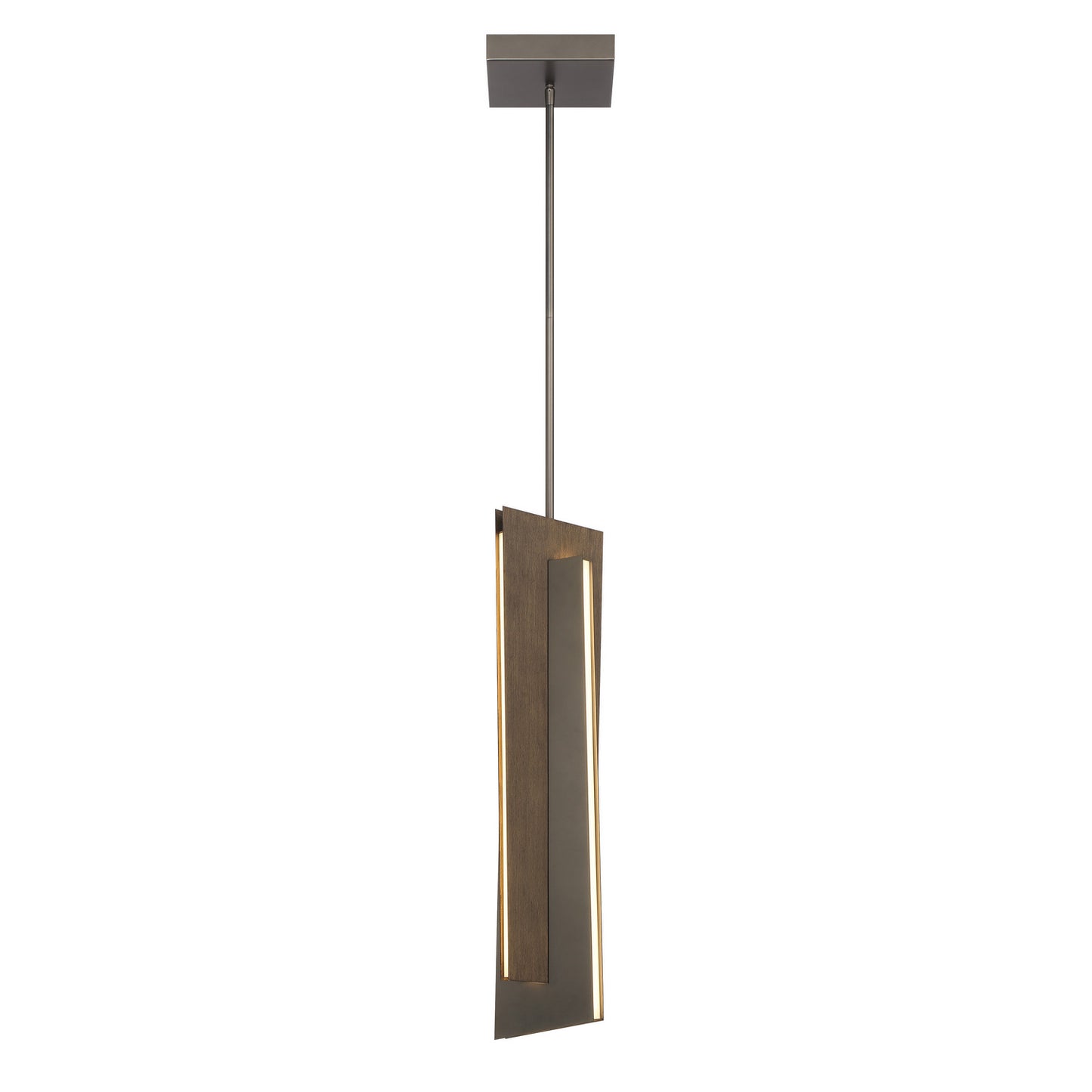 Intersezioni LED Mini Pendant in Midnight Iron And Faux Walnut
