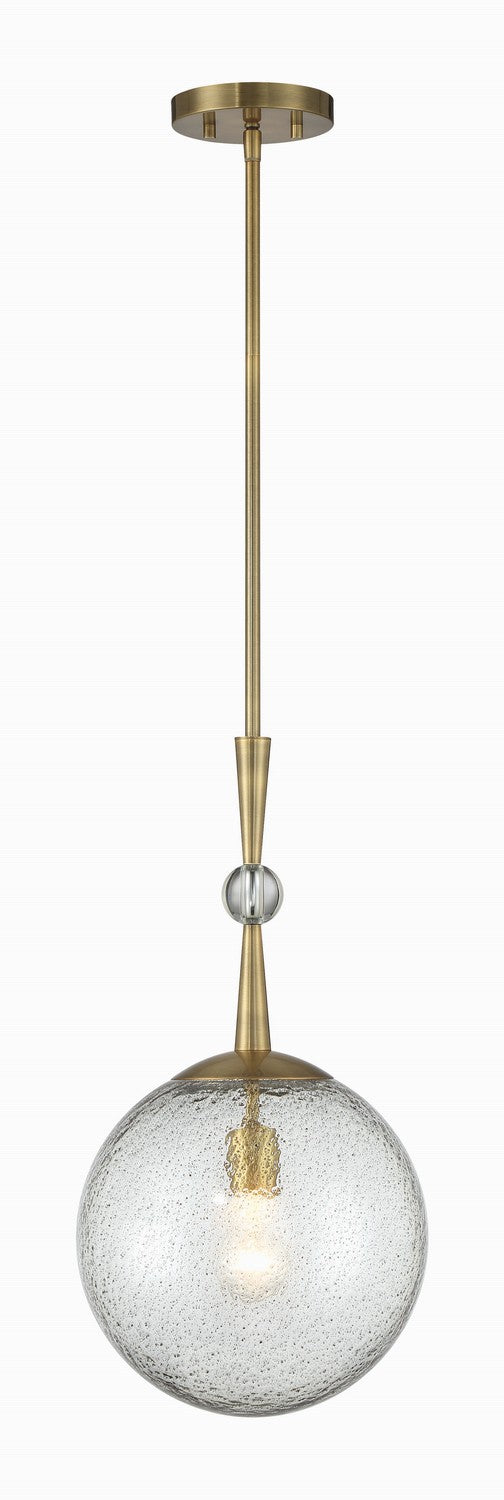 POPULUXE One Light Mini Pendant in Oxidized Aged Brass