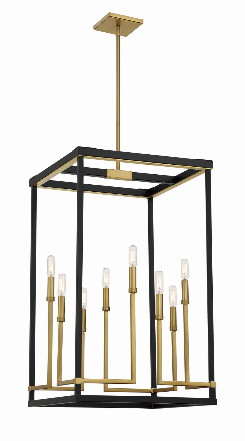 UNION ESTATES Eight Light Pendant in Coal And Soft Brass