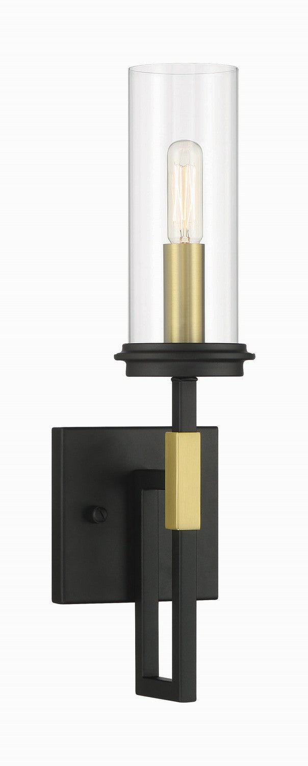 Hillstone One Light Wall Sconce in Sand Coal And Soft Brass