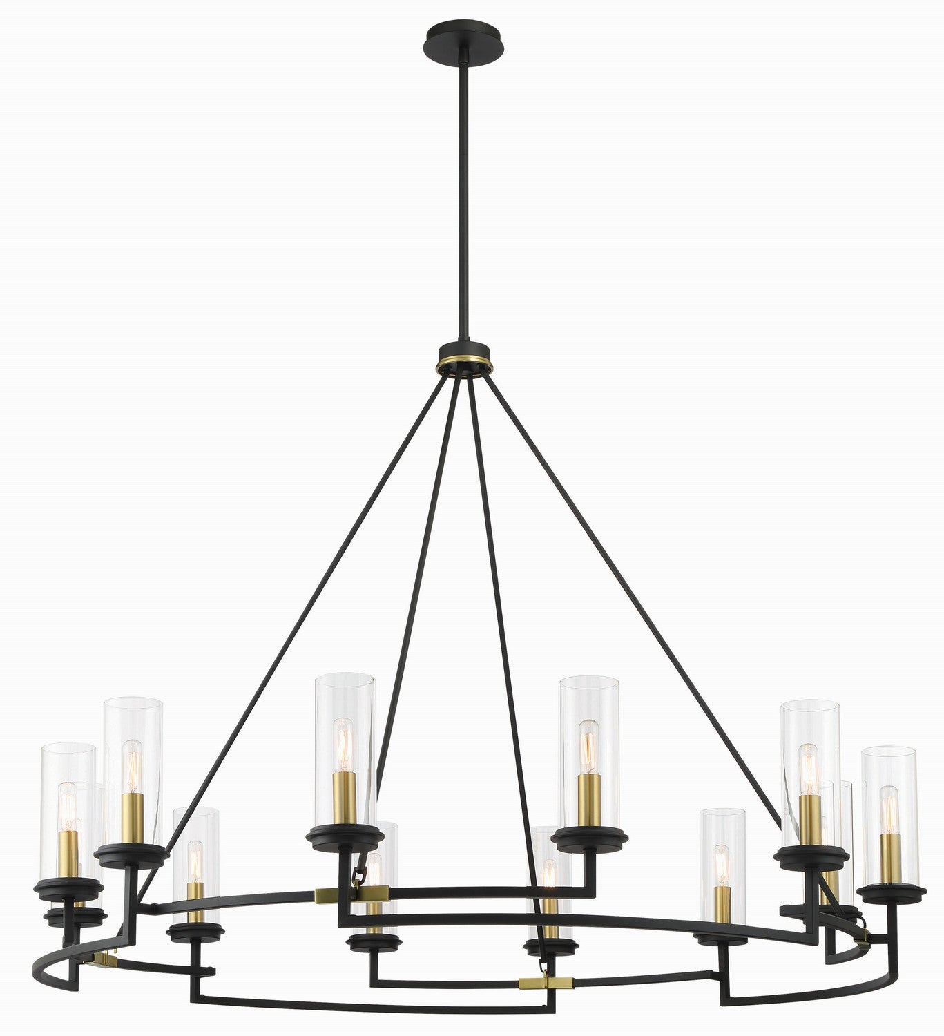 Hillstone 12 Light Chandelier in Sand Coal And Soft Brass