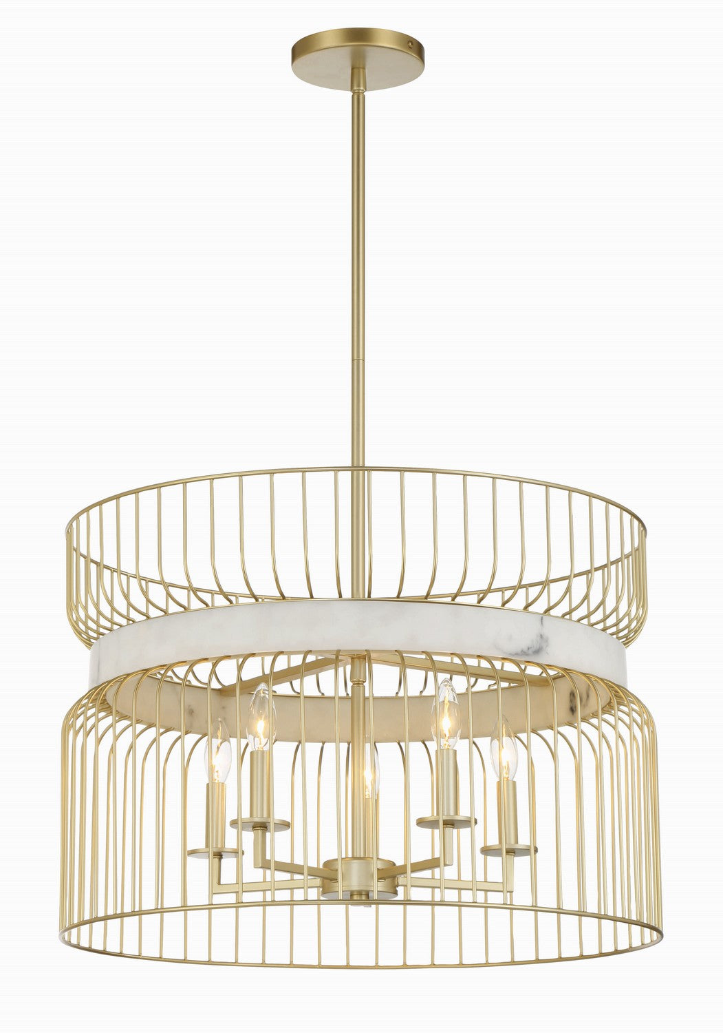 Park Slope by Robin Baron Five Light Pendant in Nouveau Gold