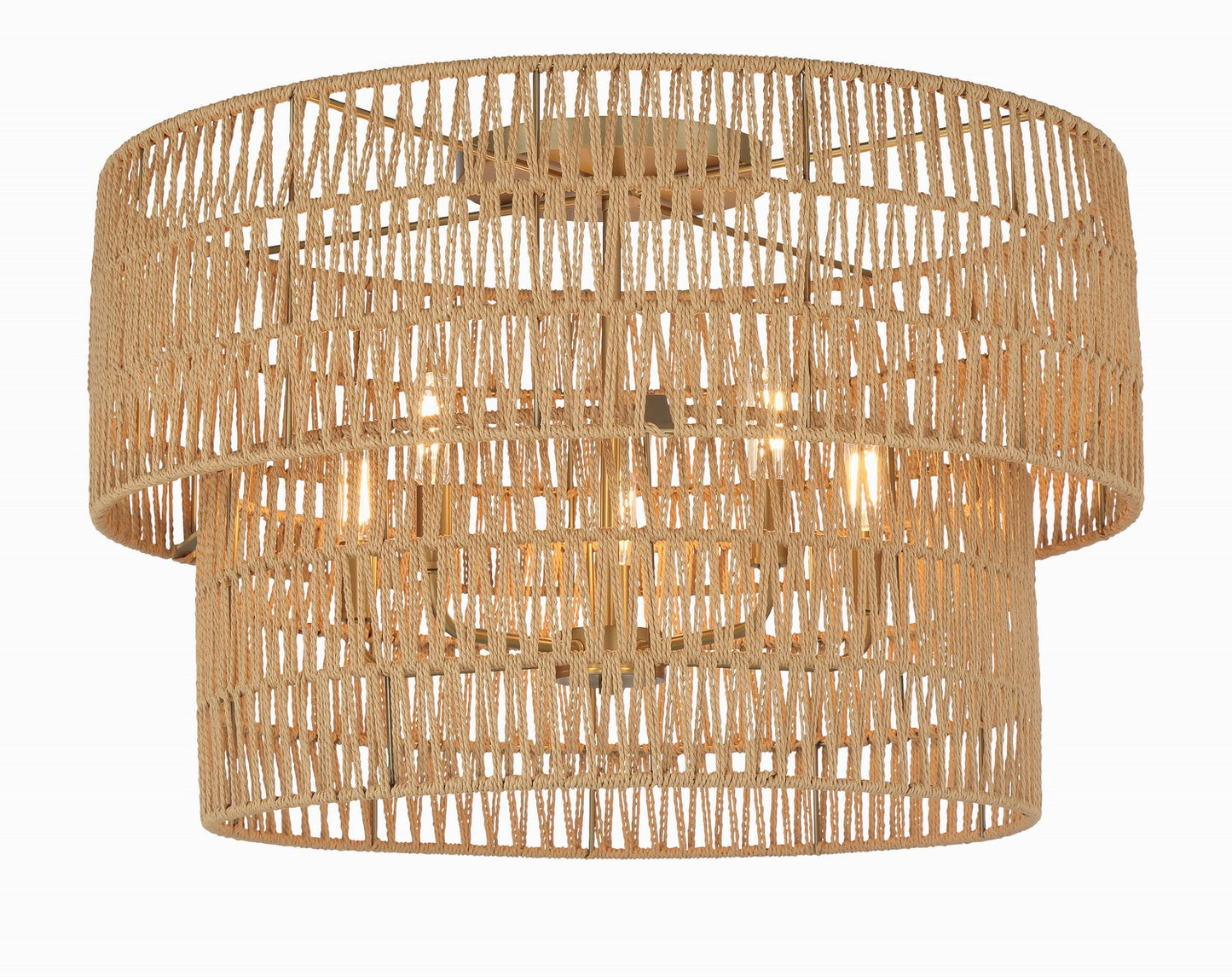 Bungalow Heaven Five Light Flush Mount in Soft Brass