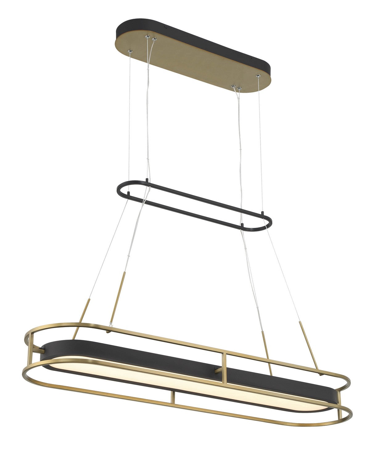 Levitation LED Island Pendant in Sand Coal And Soft Brass