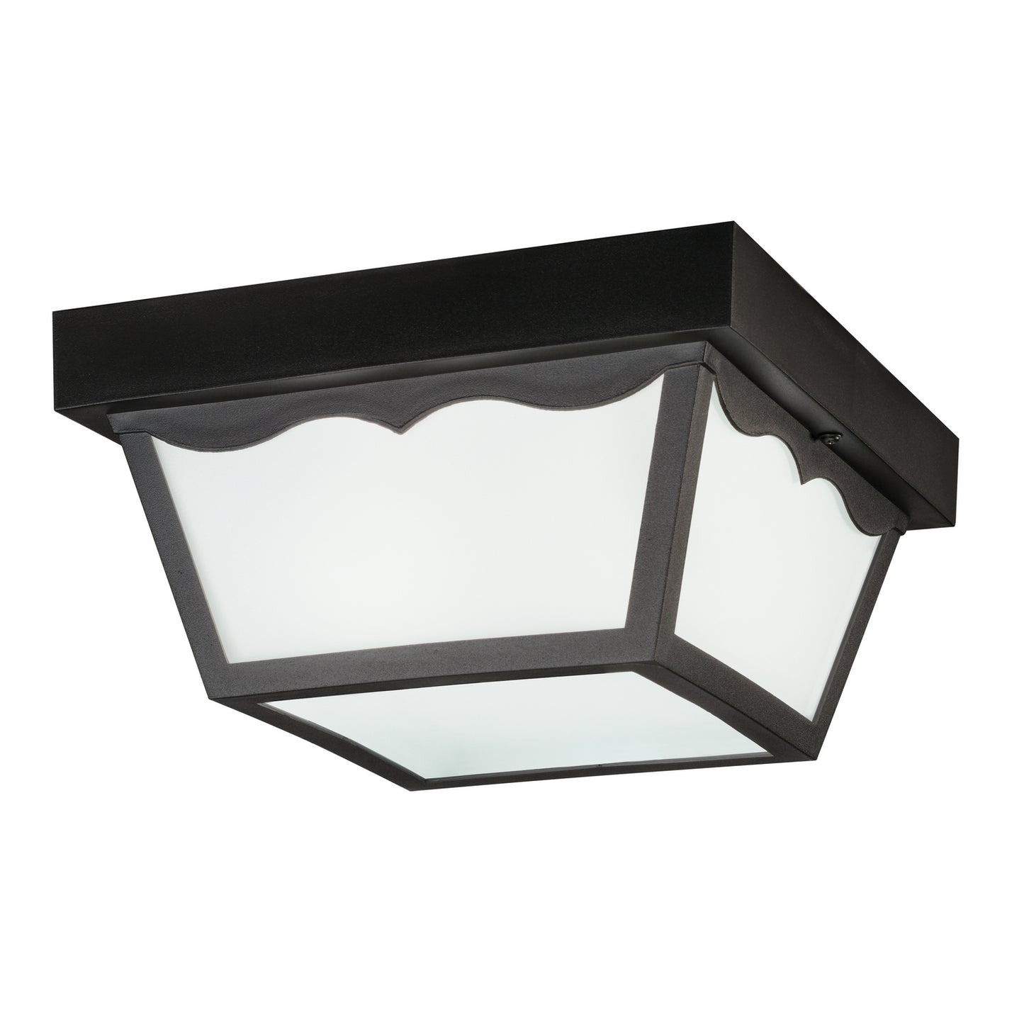 Outdoor Plastic Fixtures Two Light Outdoor Ceiling Mount in Black