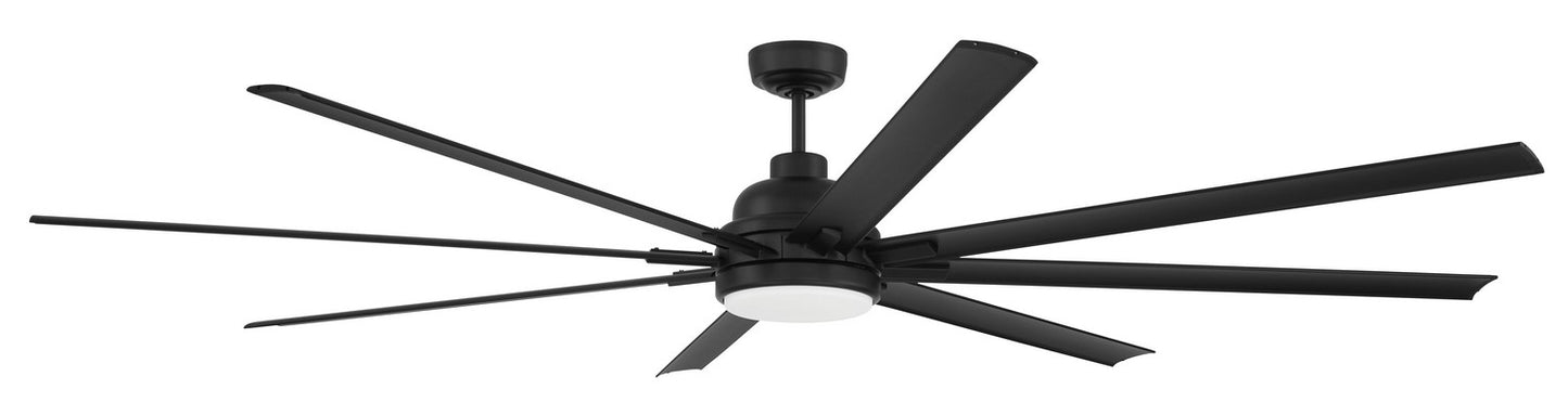 Rush 84" Ceiling Fan Wet Rated no Wifi 84" Ceiling Fan in Flat Black