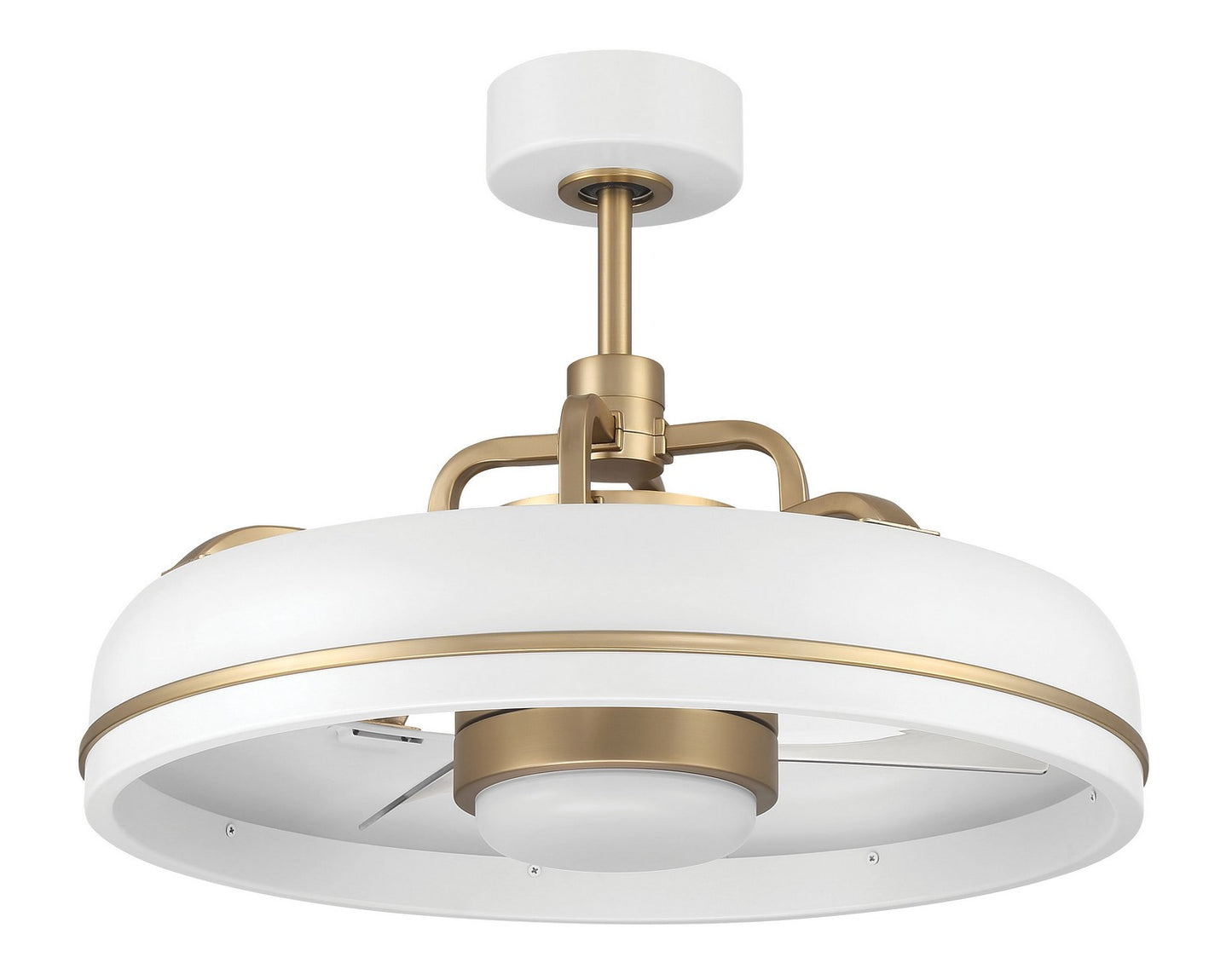 Taylor 18" Fandelier no Wifi 20" Ceiling Fan in White/Satin Brass