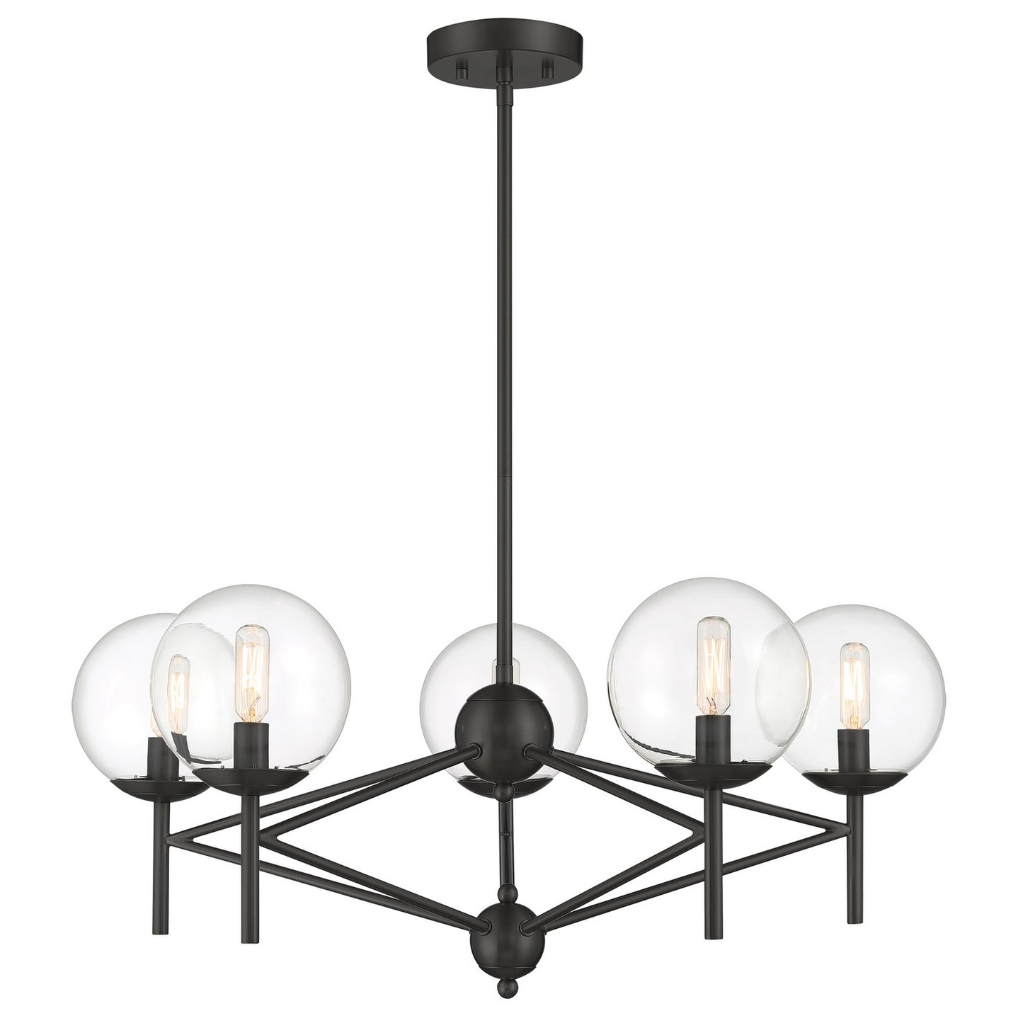 Auresa Five Light Chandelier in Coal