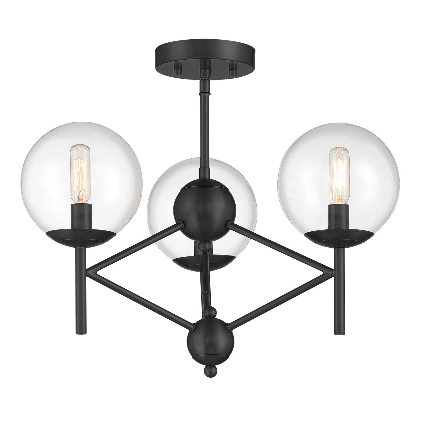 Auresa Three Light Semi Flush Mount in Coal