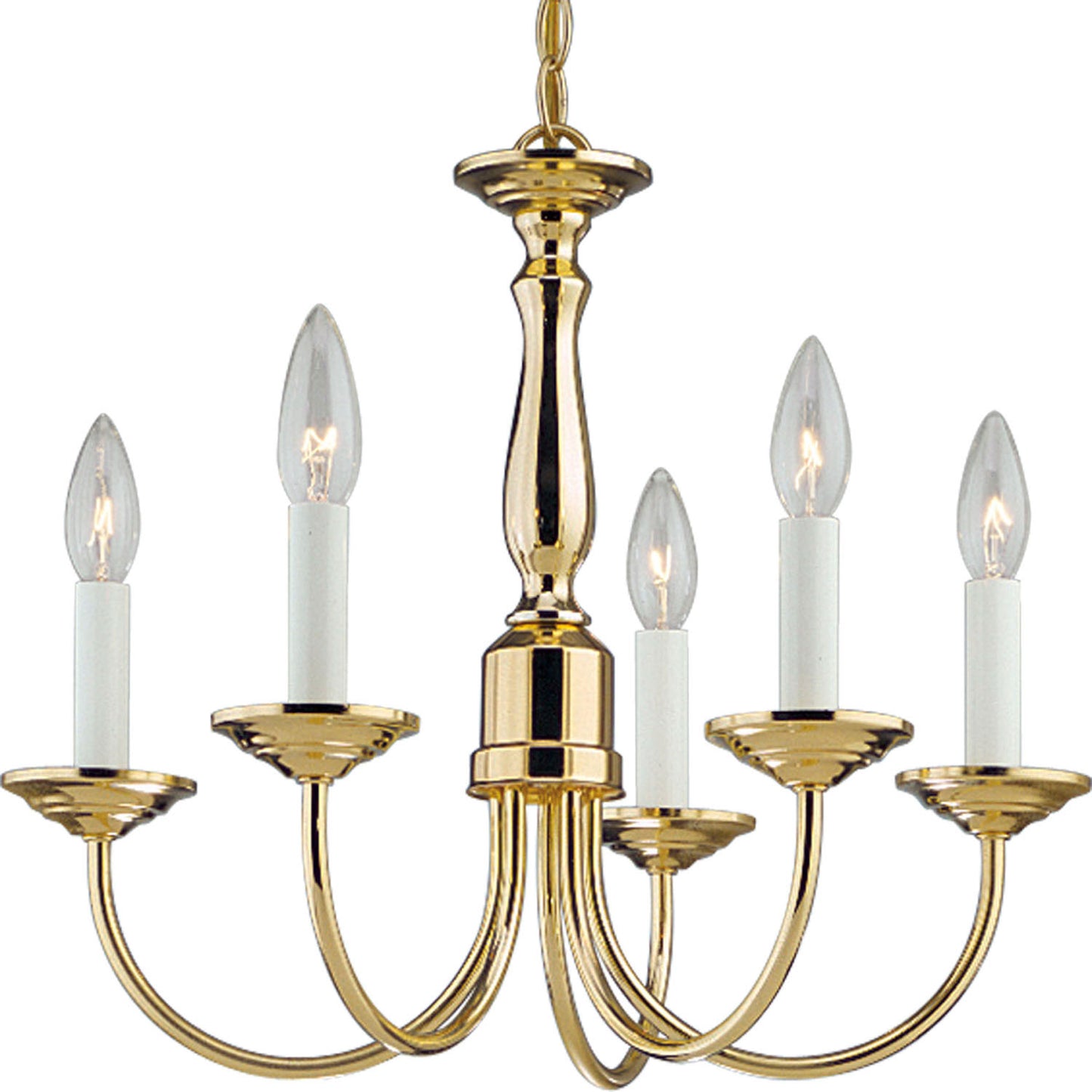 Five Light Five Light Chandelier in Polished Brass