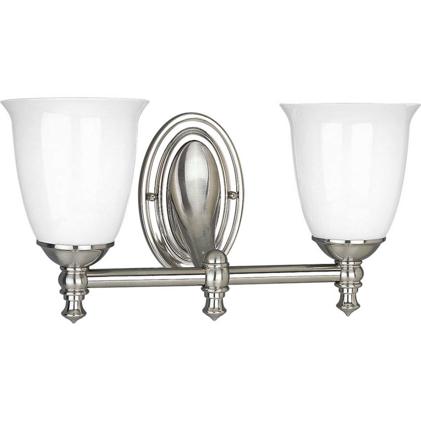 Victorian Two Light Bath in Brushed Nickel