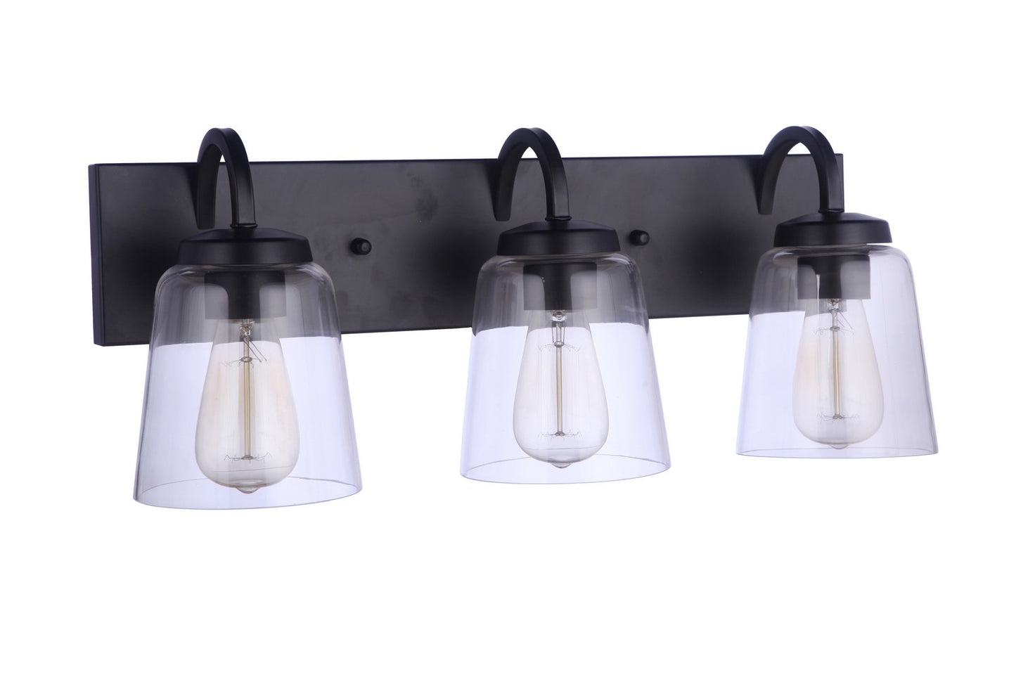 Elsa Three Light Vanity in Flat Black