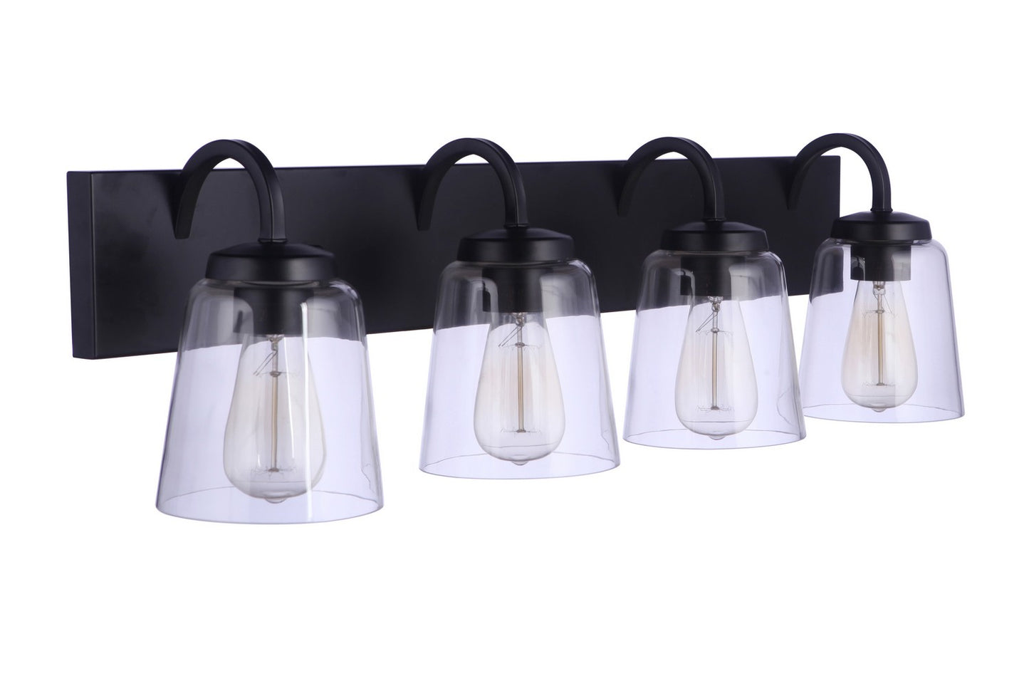 Elsa Four Light Vanity in Flat Black