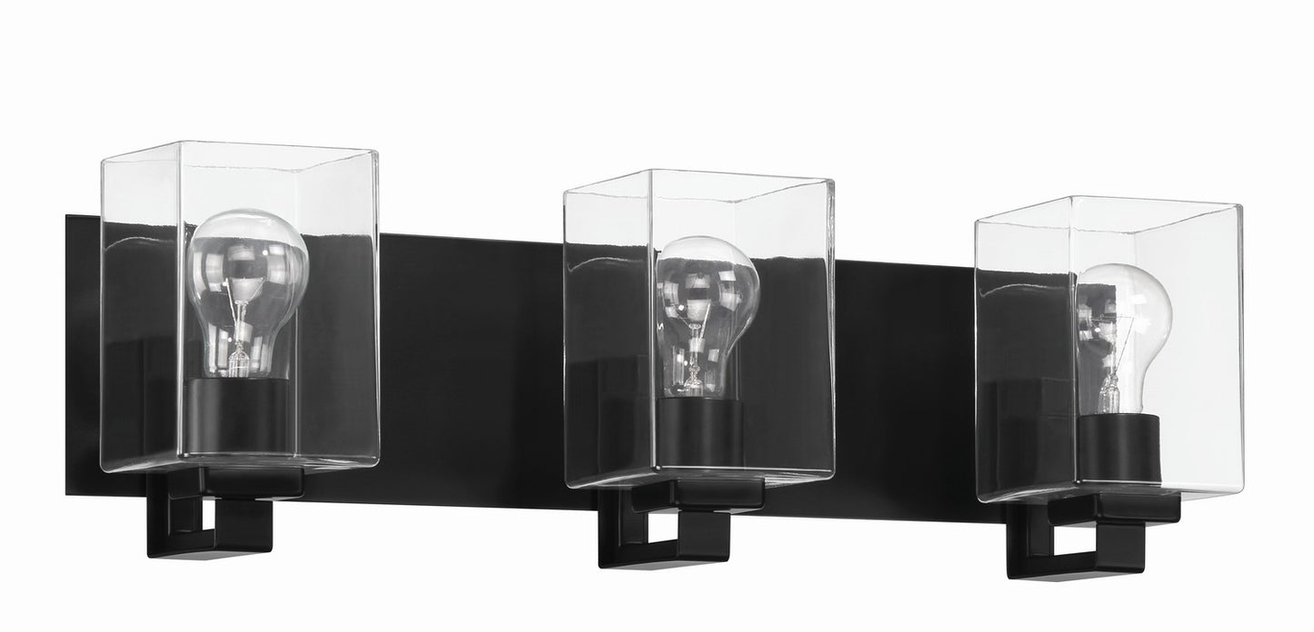 McClane Three Light Vanity in Flat Black