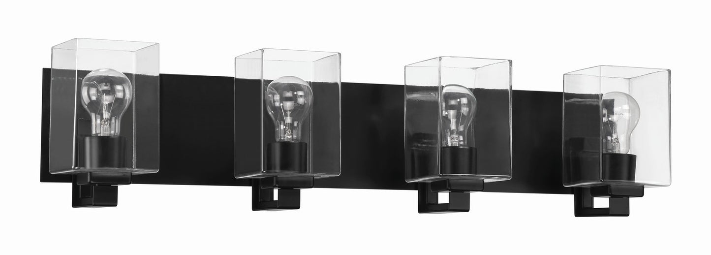 McClane Four Light Vanity in Flat Black