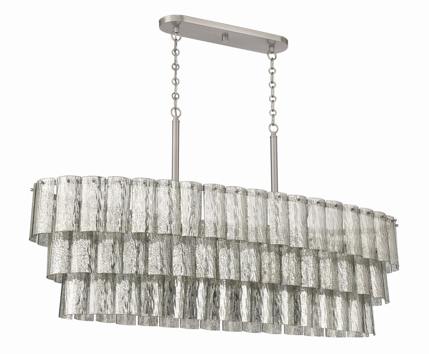 Museo Seven Light Island Pendant in Brushed Polished Nickel