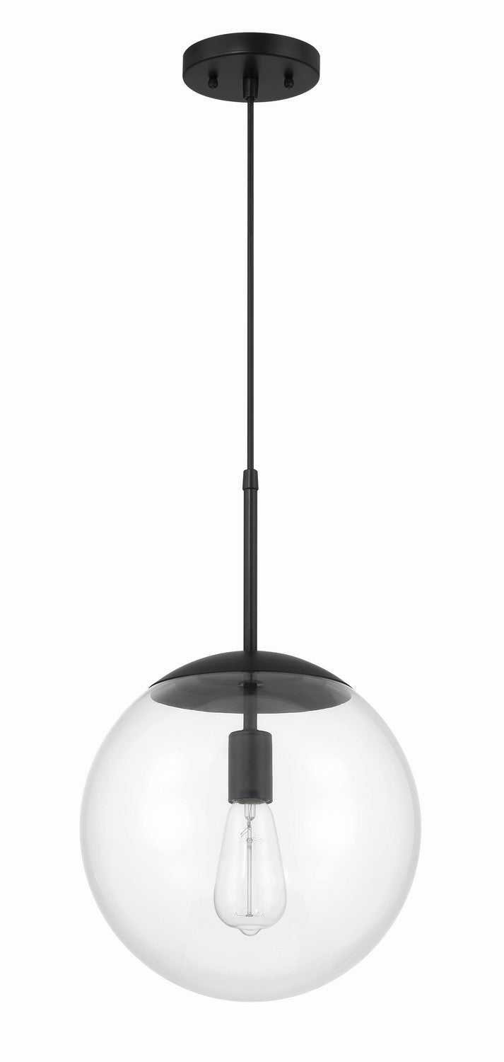 Gaze One Light Pendant in Flat Black