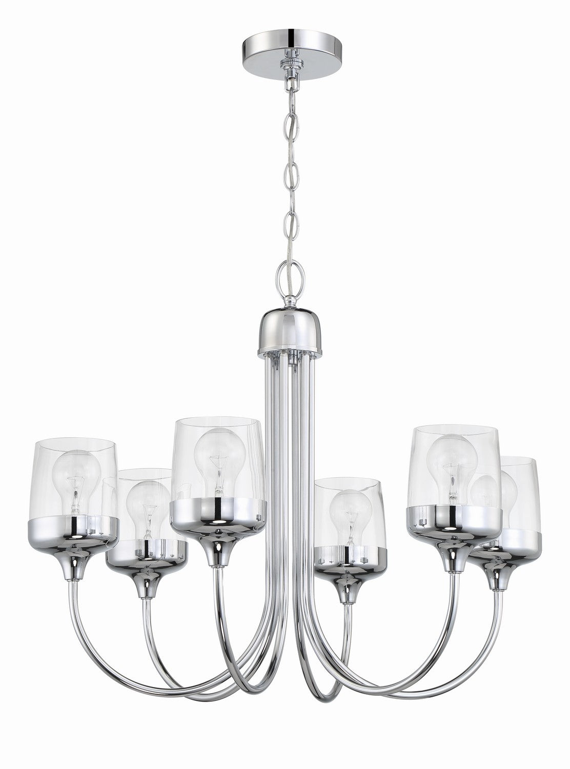 Wrenn Six Light Chandelier in Chrome