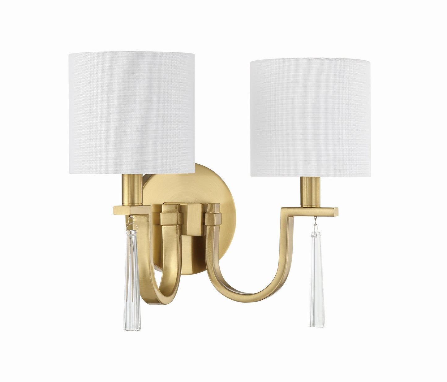 Fortuna Two Light Wall Sconce in Satin Brass
