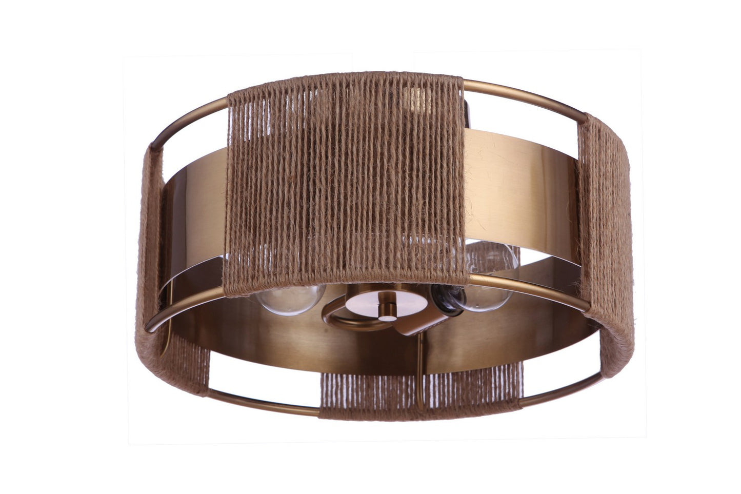 Kensey Two Light Semi Flush Mount in Satin Brass