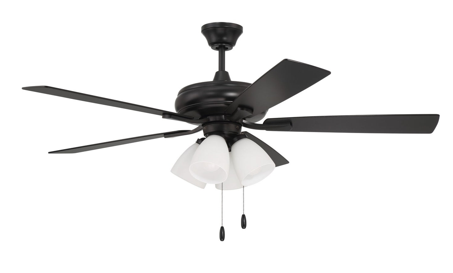 Craftmade - ECF114FB5-FBGW - 52" Ceiling Fan - Eos Frost 4 Light - Flat Black