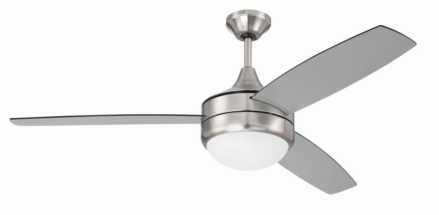Craftmade - PHZ52BNK3-BNGW - 52" Ceiling Fan - Phaze II 3-Blade - Brushed Polished Nickel