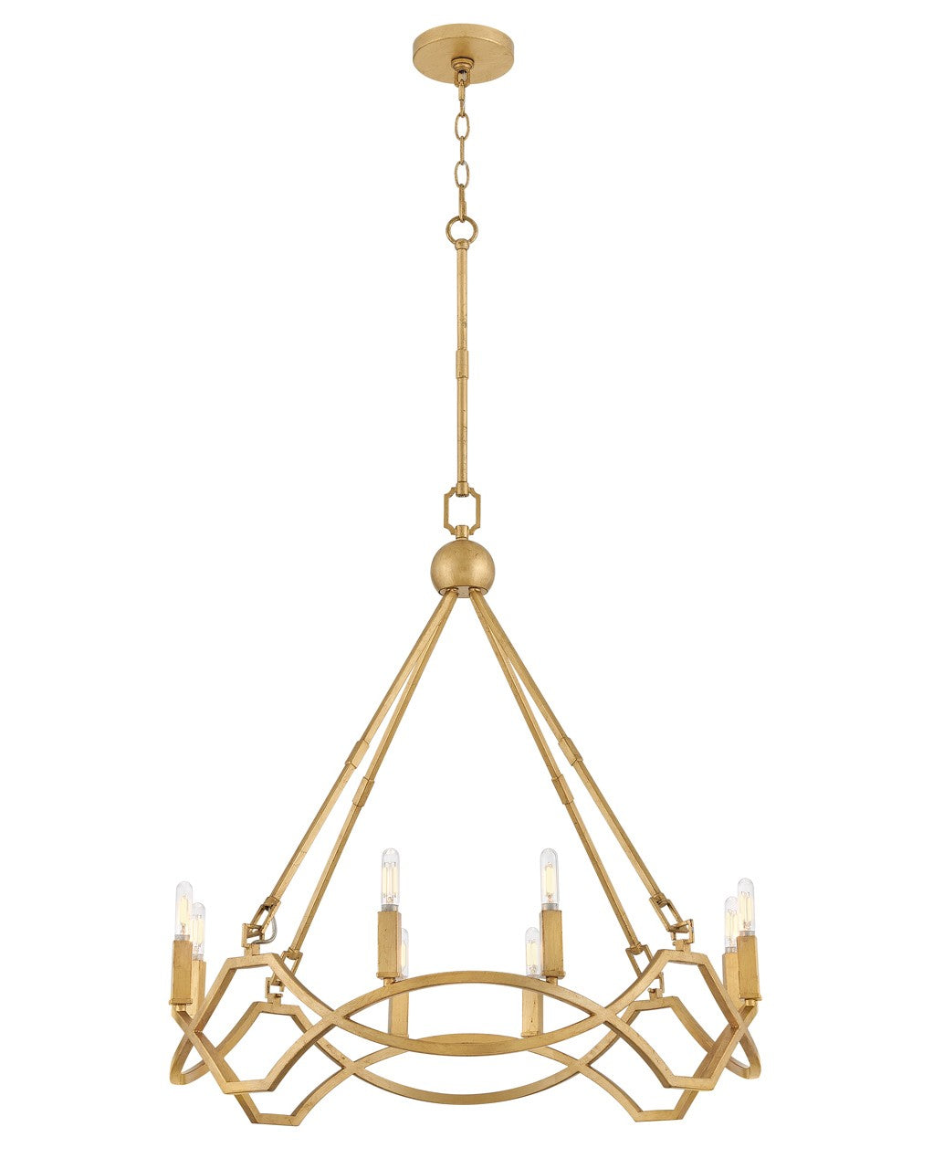 Leona LED Chandelier in Distressed Brass