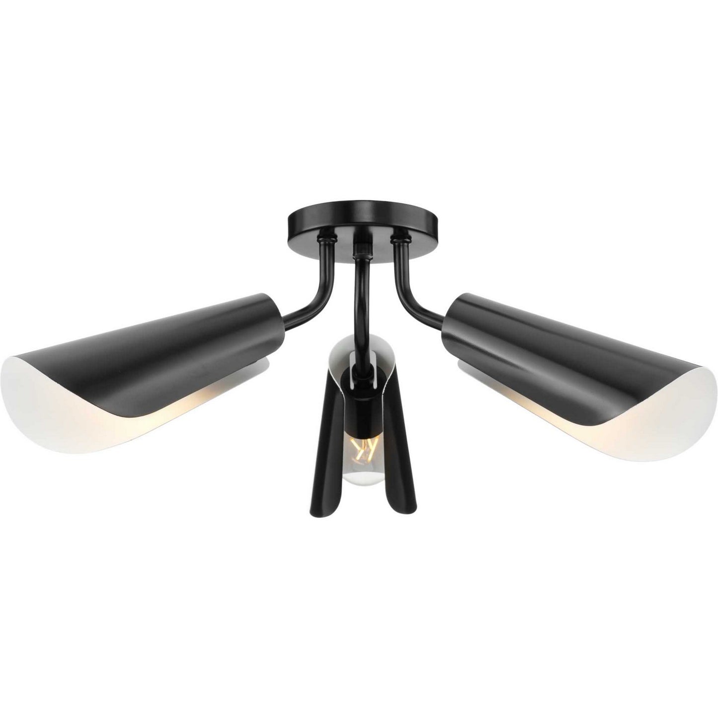 Cornett Three Light Flush Mount in Matte Black