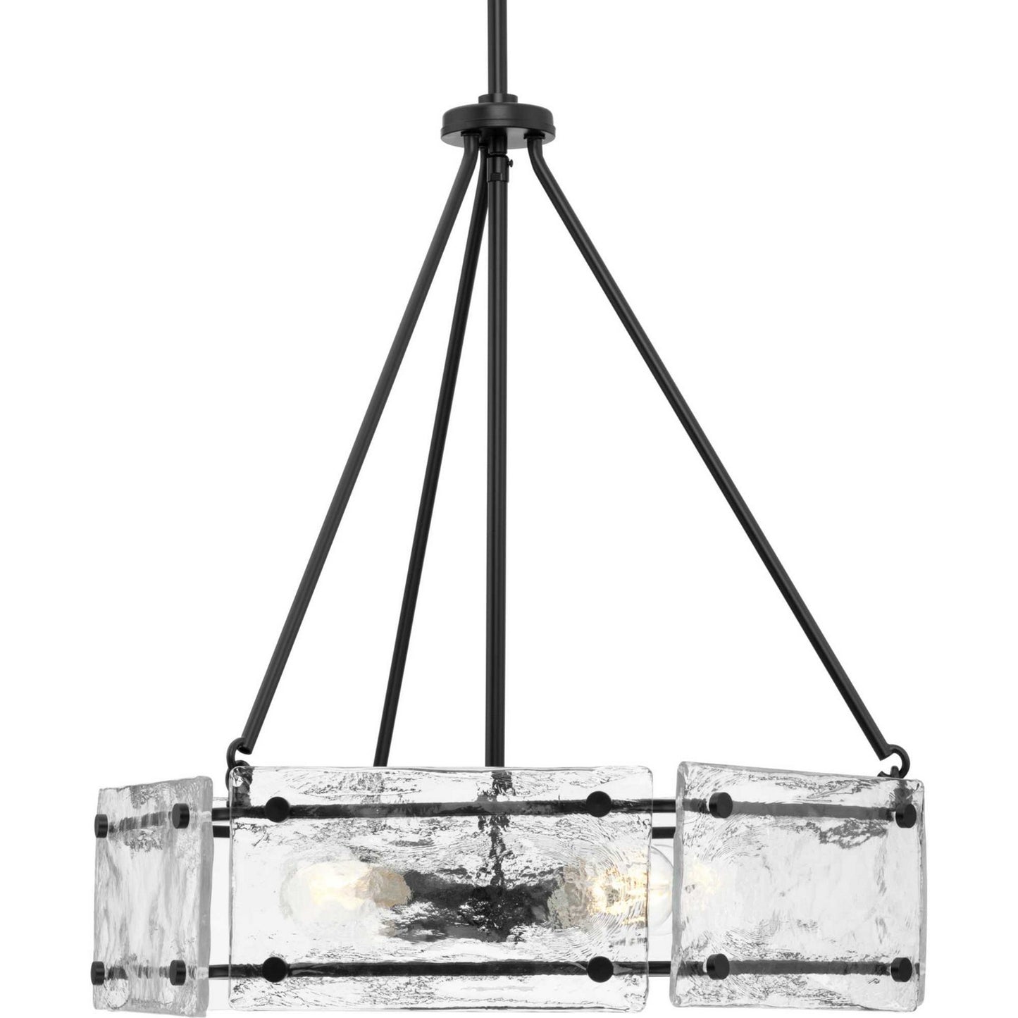 Rivera Four Light Chandelier in Matte Black
