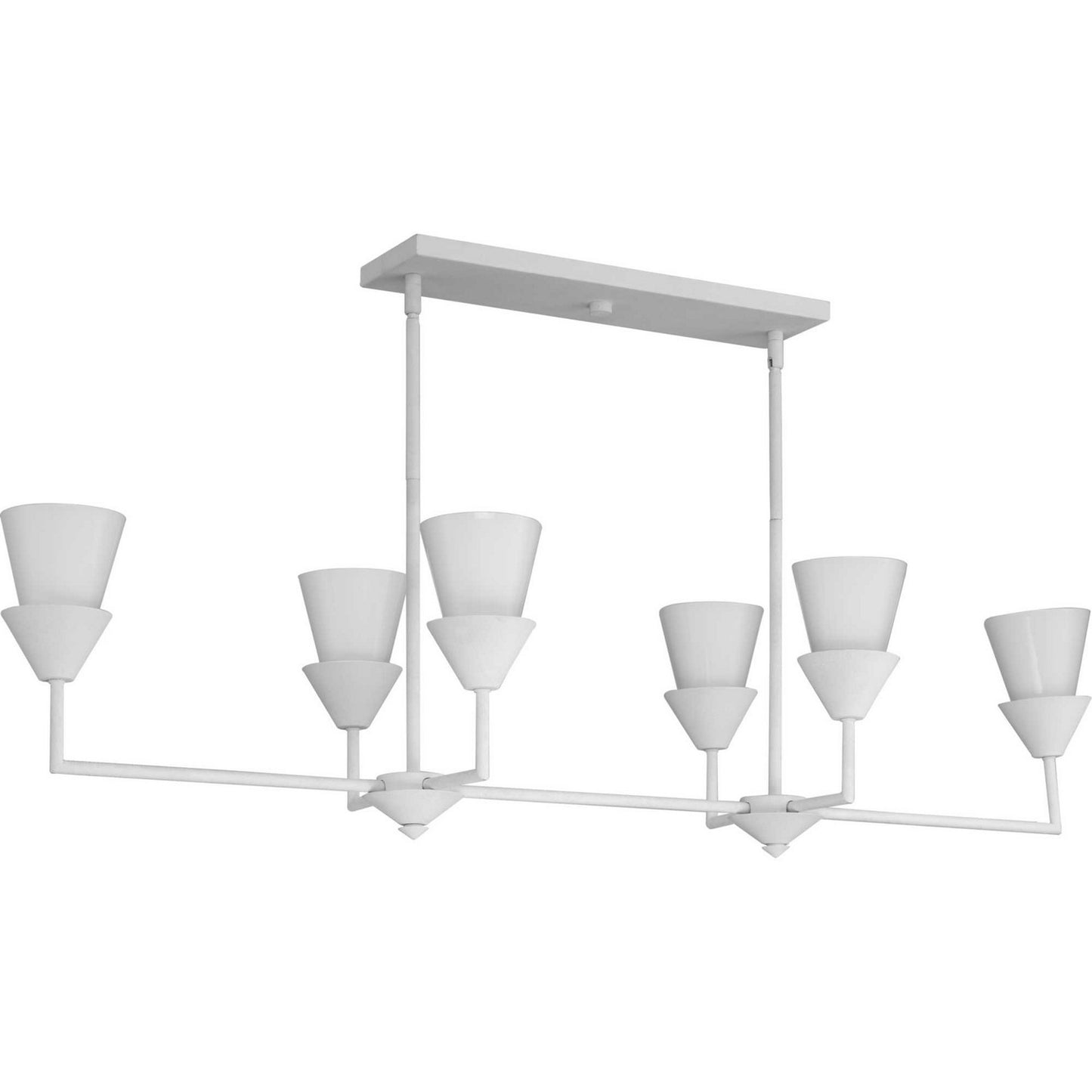 Pinellas Six Light Island Pendant in White Plaster