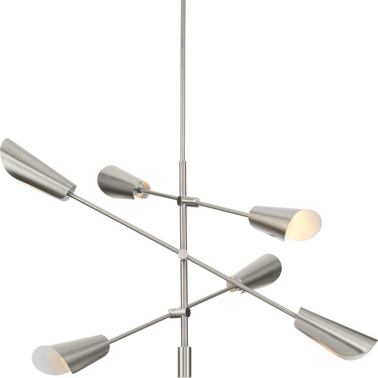 Cornett Six Light Chandelier in Brushed Nickel
