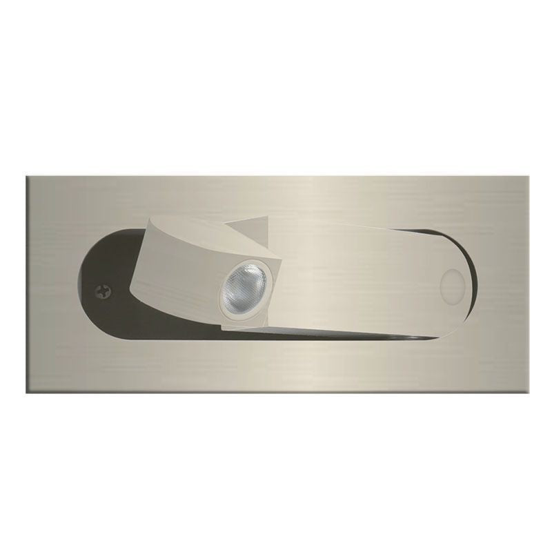 Bedside Reading Light Recessed in Brushed Nickel