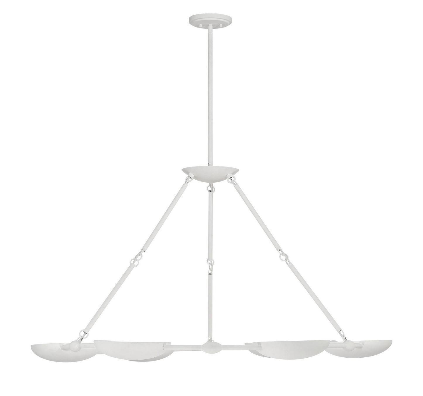 Undertas Six Light Chandelier in Piastra White