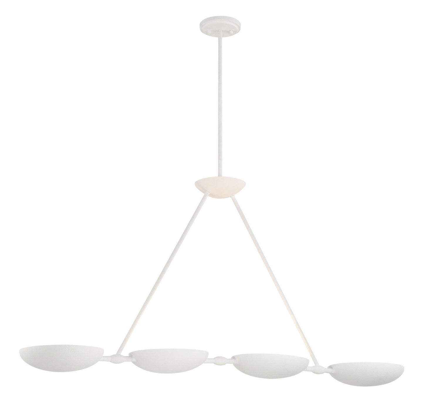 Undertas Four Light Island Pendant in Piastra White