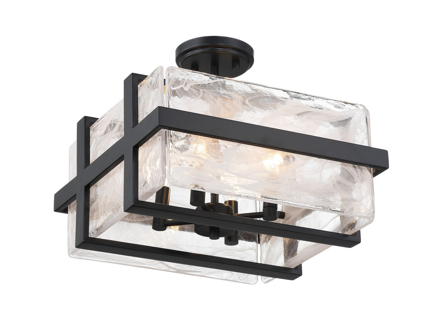 Cloud Break Four Light Semi Flush Mount in Coal