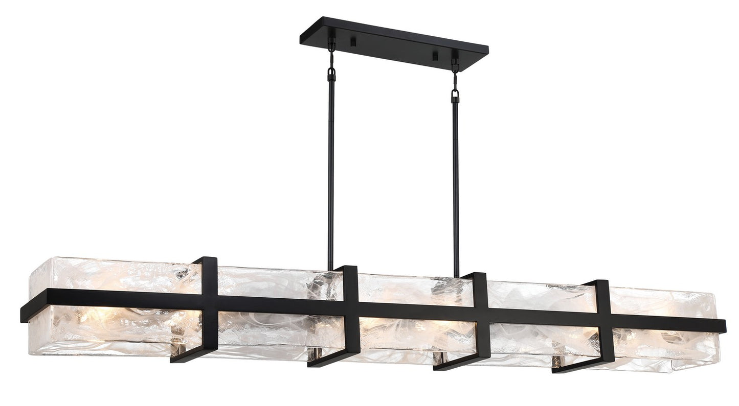 Cloud Break 12 Light Island Pendant in Coal