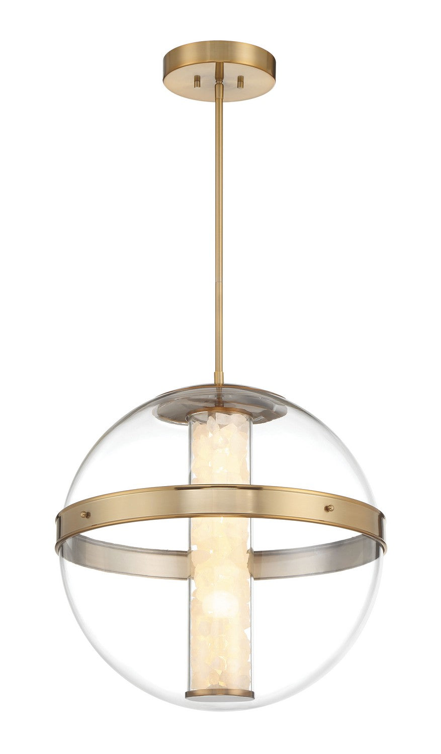 Divinely LED Pendant in Celeste Brass