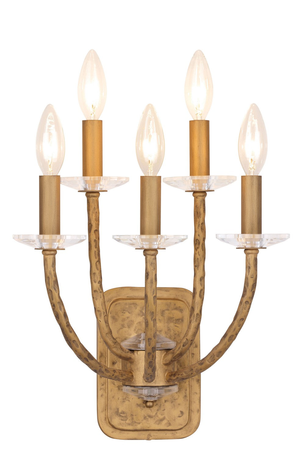 Atella Five Light Wall Sconce in Ashen Gold