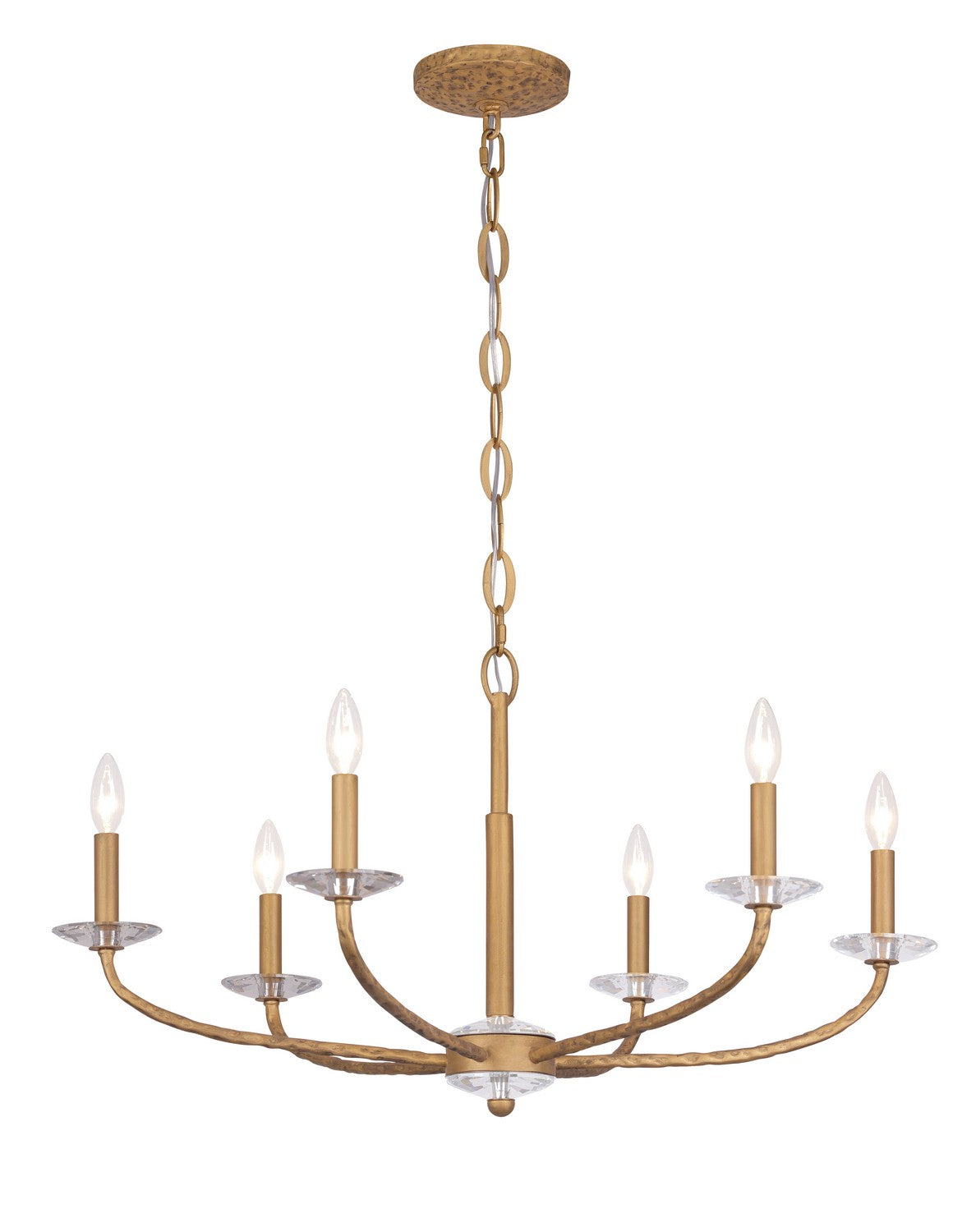 Atella Six Light Chandelier in Ashen Gold