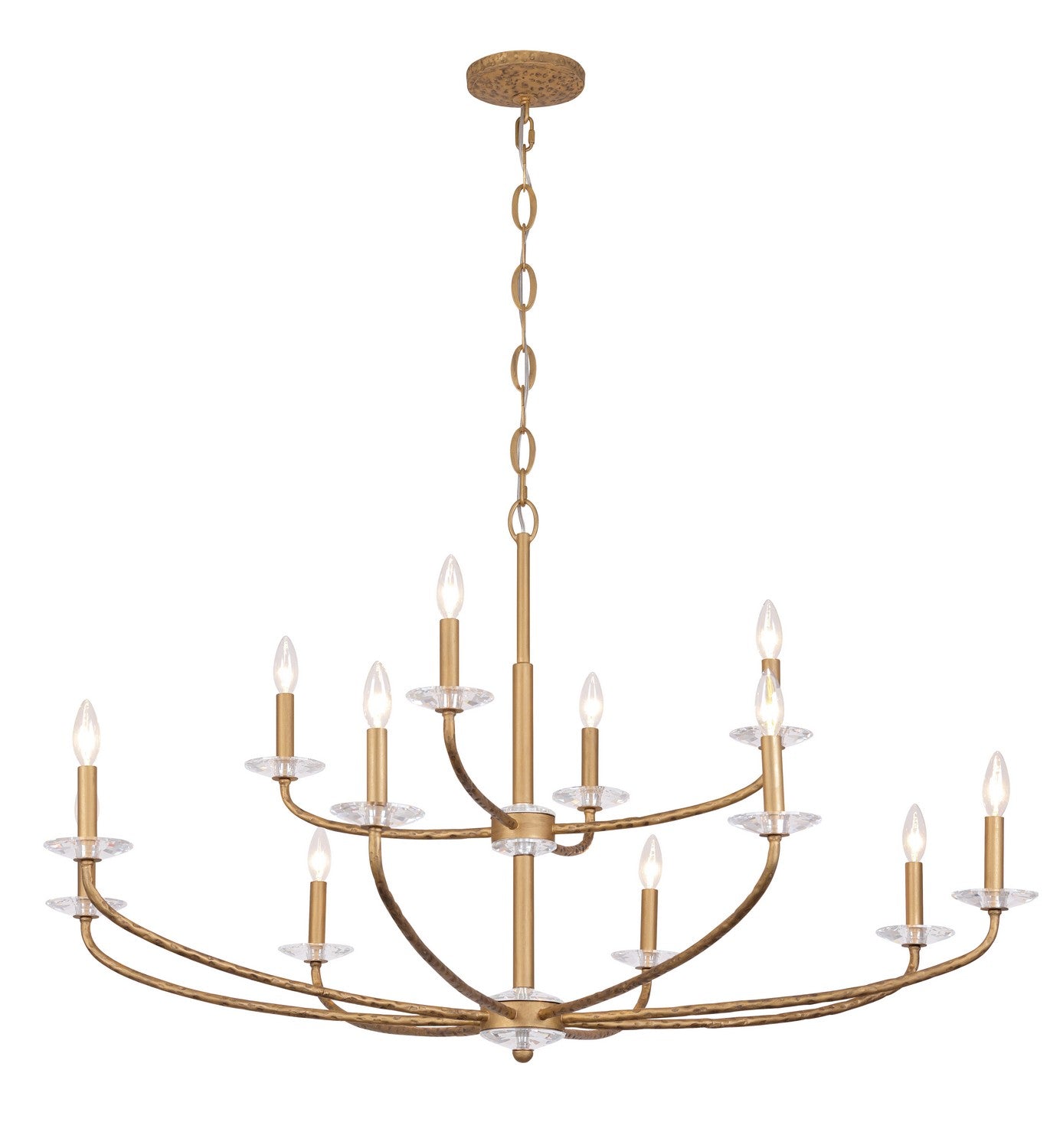 Atella 12 Light Chandelier in Ashen Gold