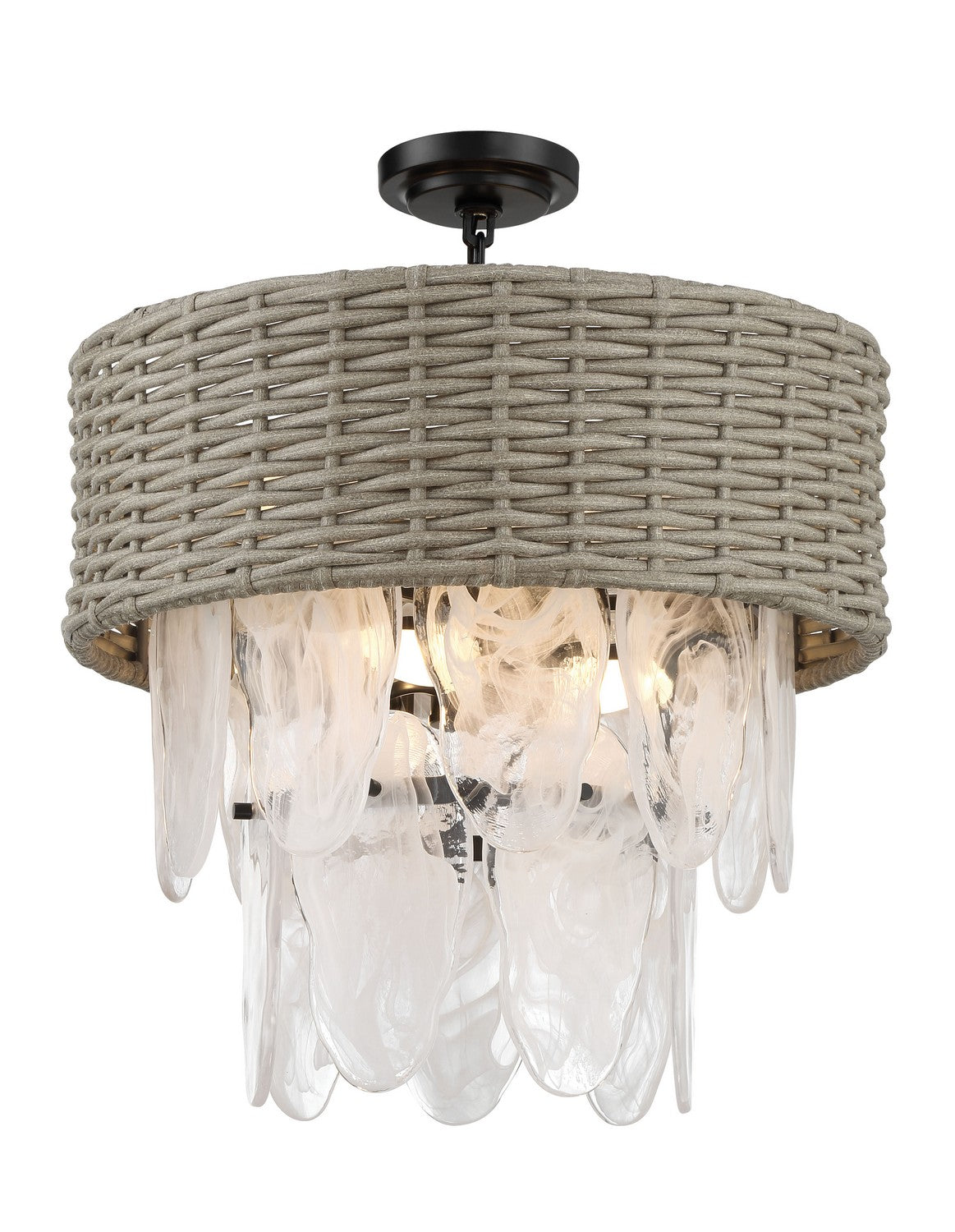 Breakers Isle Six Light Semi Flush Mount in Coal
